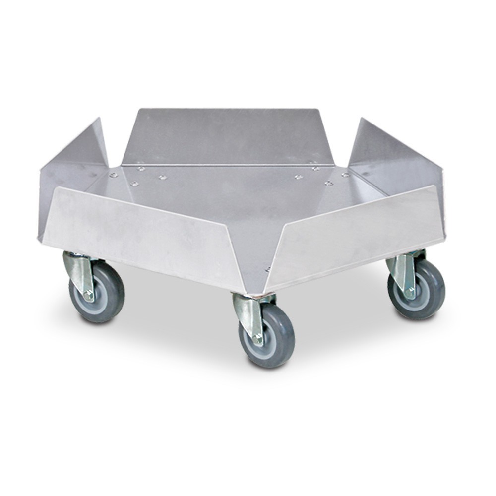 Illustration du produit: Rouleur de transport pour poubelles rondes jusqu'à 100 litres, capacité de charge 250 kg, aluminium