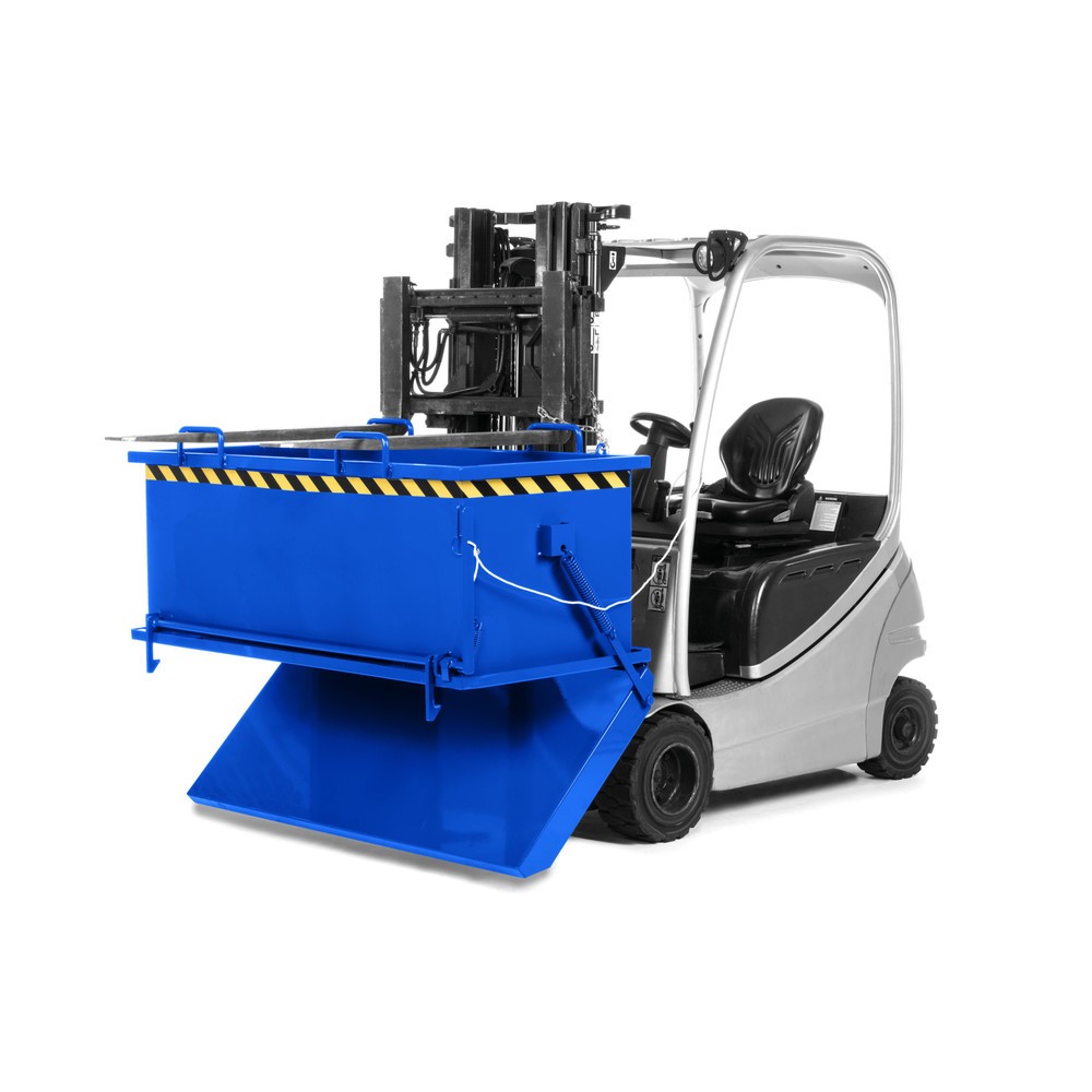 Produktabbildung Nr. 2: RR-Industrietechnik® Benne à fond basculant type RKB, volume 0,5 m³, RAL 5010 bleu gentiane
