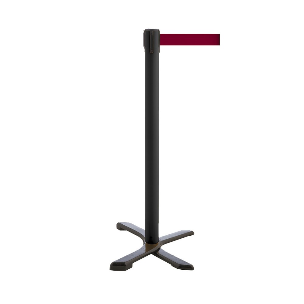 Produktabbildung Nr. 1: RS-GUIDESYSTEMS® Absperrpfosten Kreuzfuss, Gurtlänge 2,3 m, schwarz, burgunder