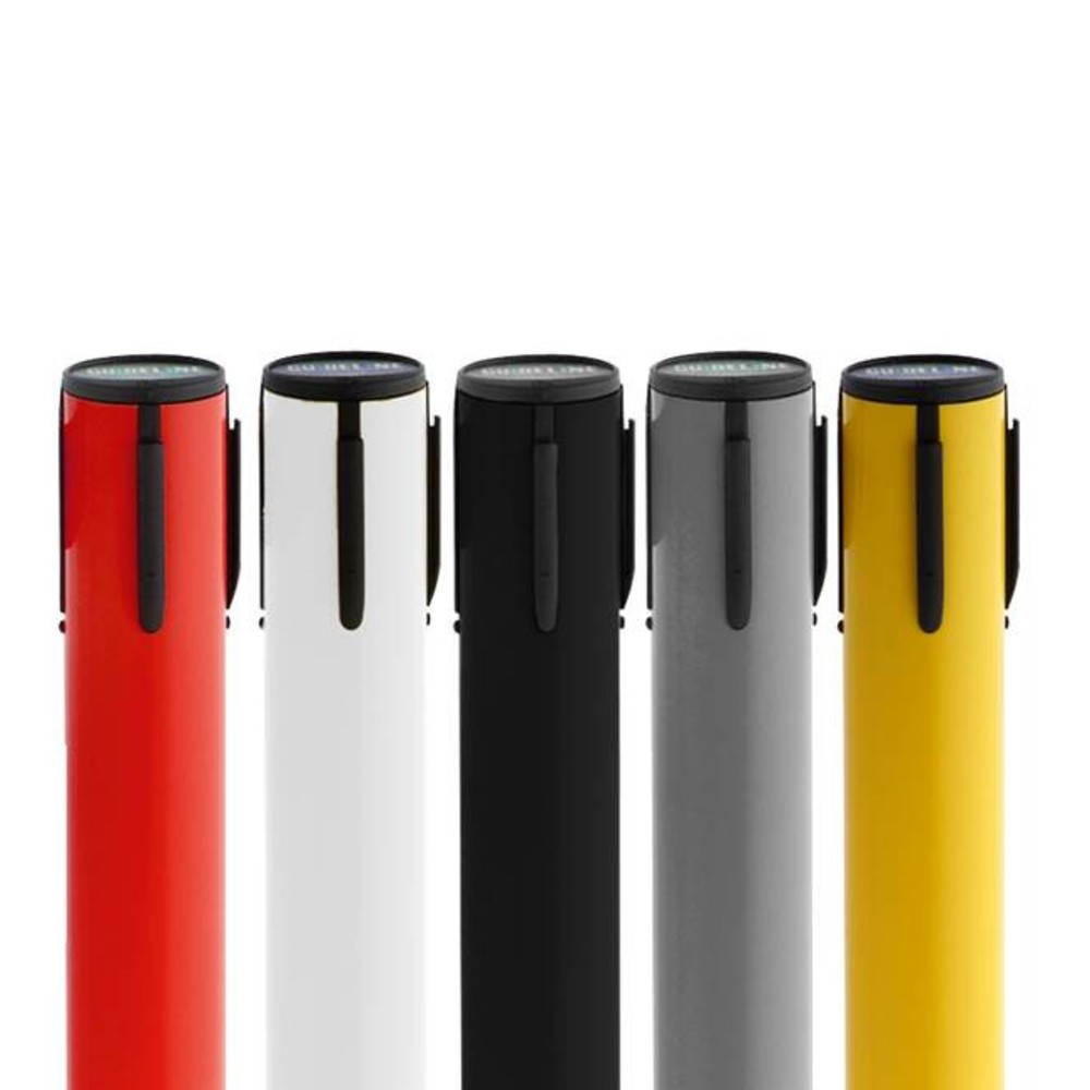Produktabbildung Nr. 5: RS-GUIDESYSTEMS® Absperrpfosten Kreuzfuss, Gurtlänge 4 m, schwarz, rot / weiss diagonal gestreift