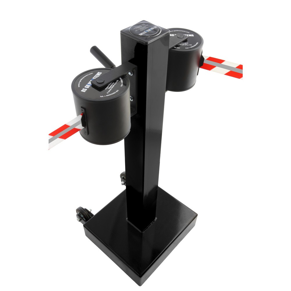 Produktabbildung Nr. 3: RS-GUIDESYSTEMS® Gurt-Absperrpfosten GLA 2000-J REFLECTO, Länge 2x 18 m, Breite 50 mm, Pfosten schwarz, Gurt schwarz/gelb