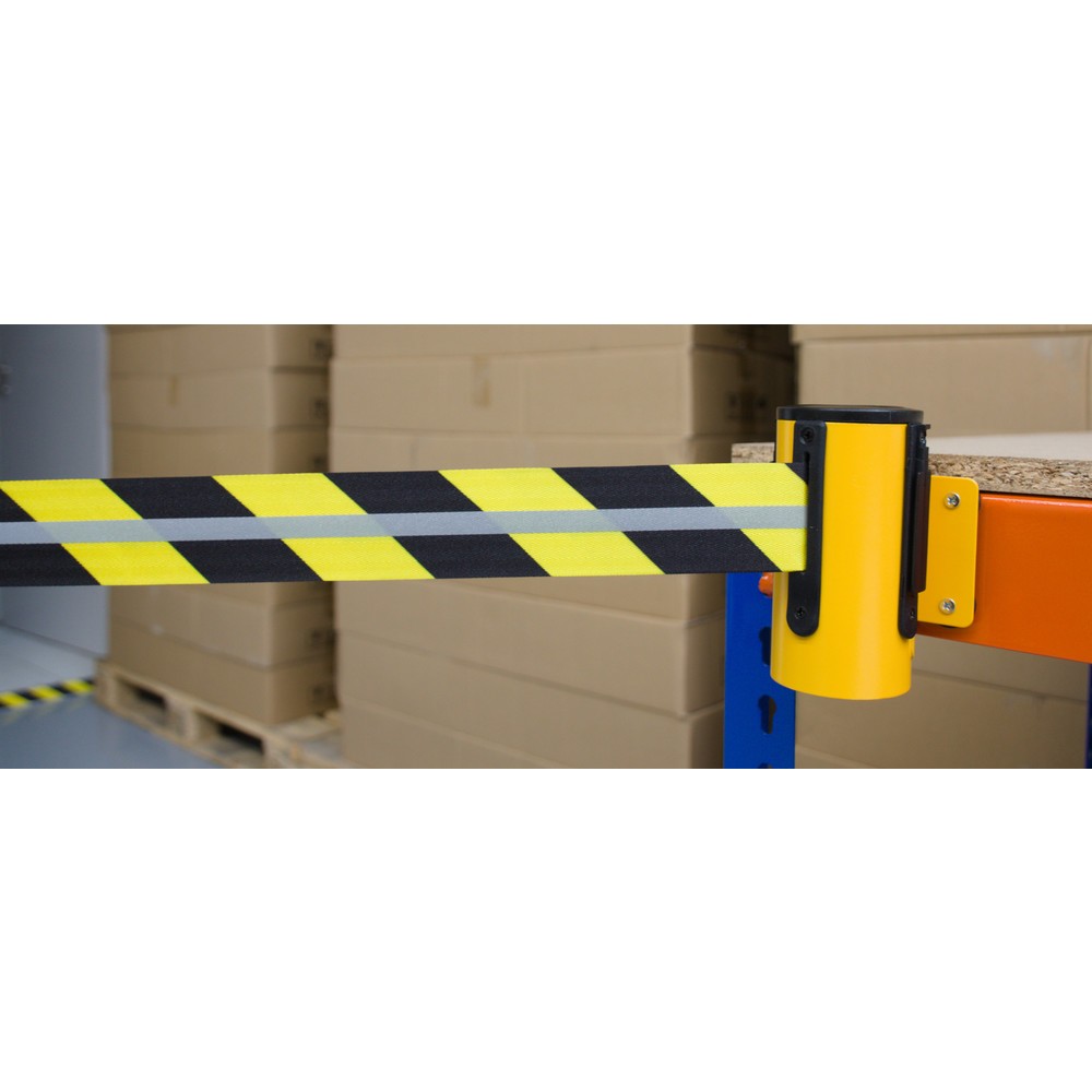 Produktabbildung Nr. 4: RS-GUIDESYSTEMS® Gurtkassette GLW 45-E REFLECTO, Wandmontage, Länge 2,3 m, Breite 50 mm, Gehäuse gelb, Gurt schwarz/gelb