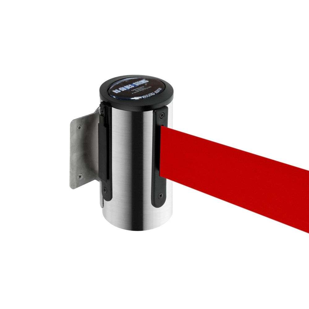 Produktabbildung: RS-GUIDESYSTEMS® Wandgurt, Edelstahl, Auszugslänge 2,3 m, rot