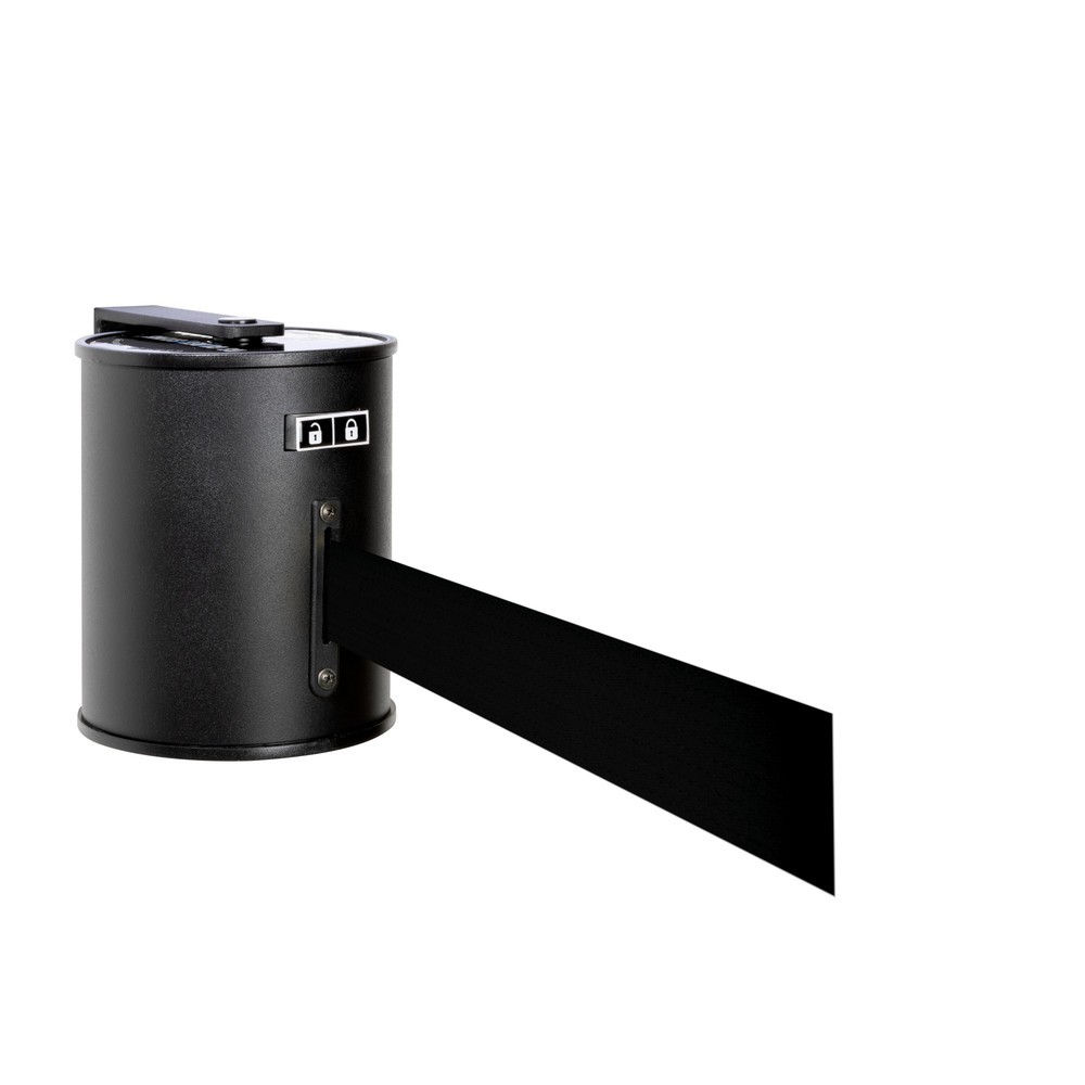 Produktabbildung: RS-GUIDESYSTEMS® Wandgurt mit Metallgehäuse, Auszugslänge 20 m, schwarz