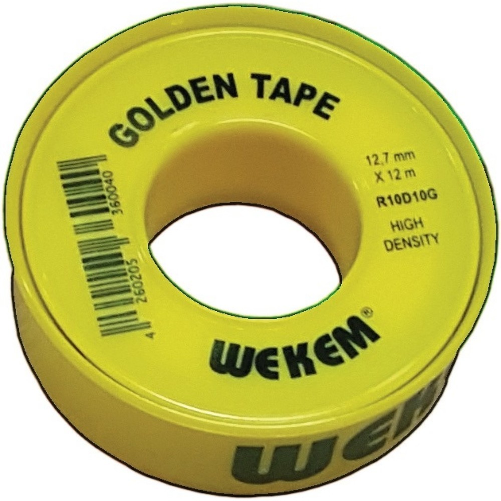 Illustration du produit: Ruban d’étanchéité en PTFE Golden Tape L12 m l12,7 mm D0,1 mm jaune 100 g/m² bob