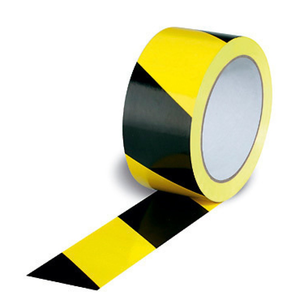 Illustration du produit: Ruban d'étiquetage, PVC, 52 µ, 50 mm de large x 66 par mètre, jaune-noir, DIN 4818