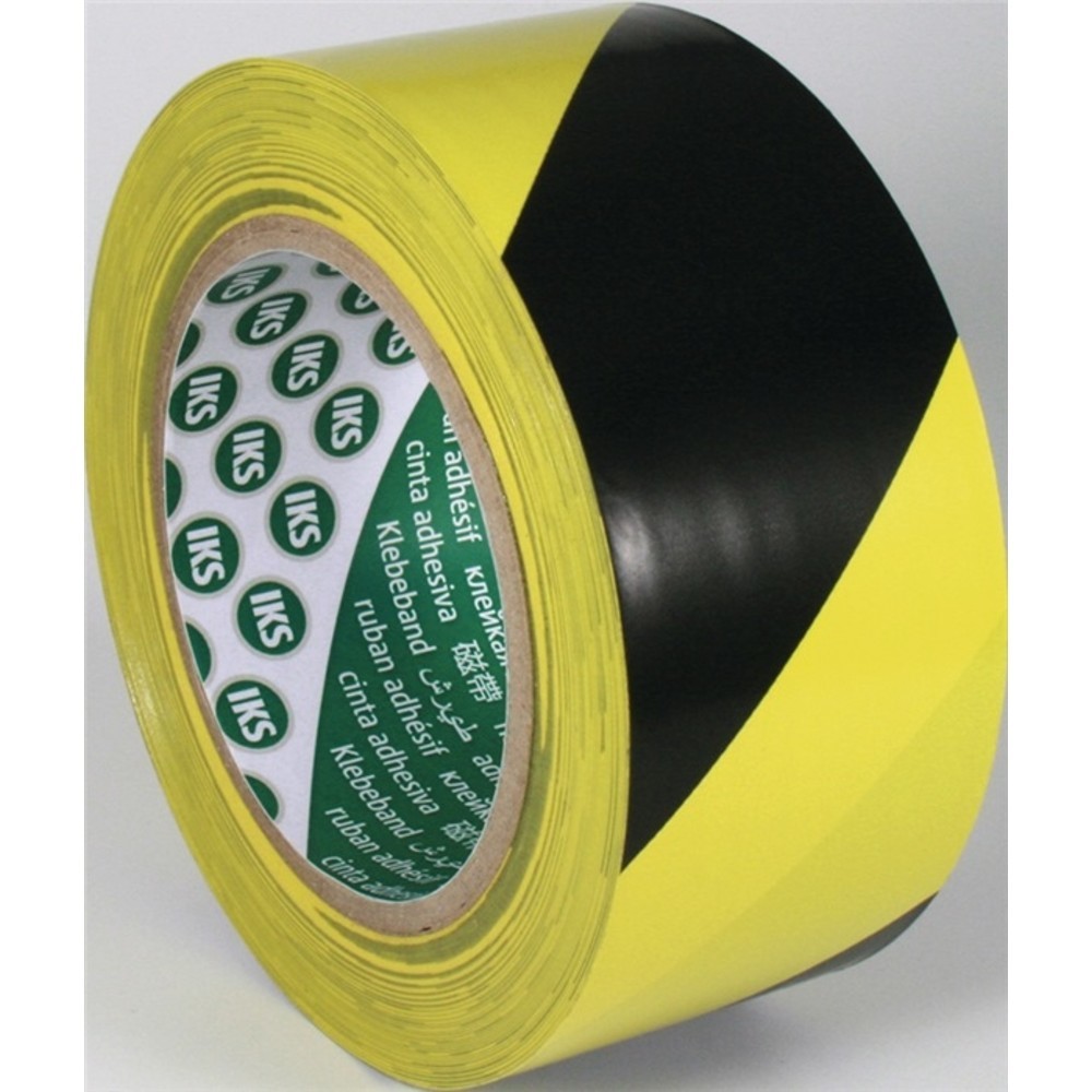 Produktabbildung Nr. 2: Ruban de marquage de sol F33 PVC noir/jaune longueur 33 m largeur 50 mm rouleau