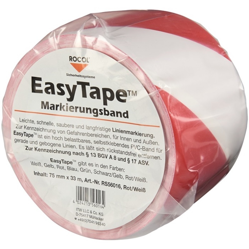 Produktabbildung Nr. 2: Ruban de marquage de sol Easy Tape PVC rouge/blanc longueur 33 m largeur 75 mm r
