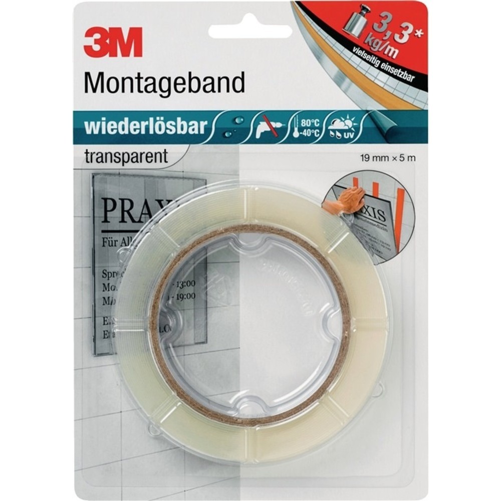 Illustration du produit: Ruban de montage 3M transp.l.5m b.19mm Rl