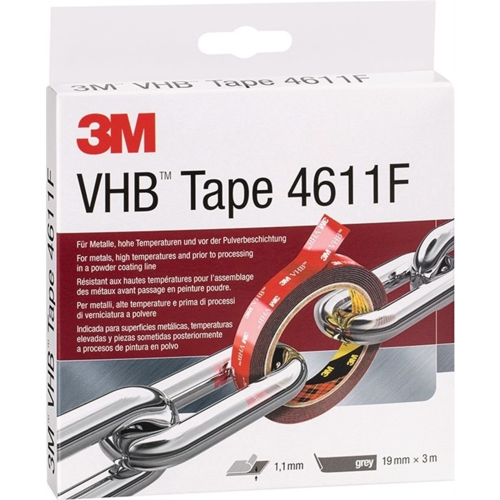 Produktabbildung Nr. 1: Ruban de montage 3M VHB Tape 4611F gris foncé L b.19mm Rl.3M
