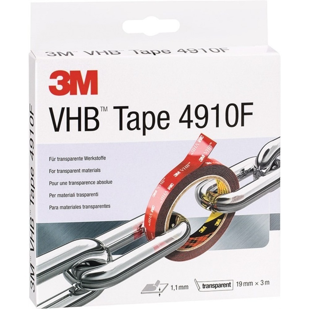 Illustration du produit: Ruban de montage 3M VHB Ruban 4910F Transp.l b.19mm Rl.3M
