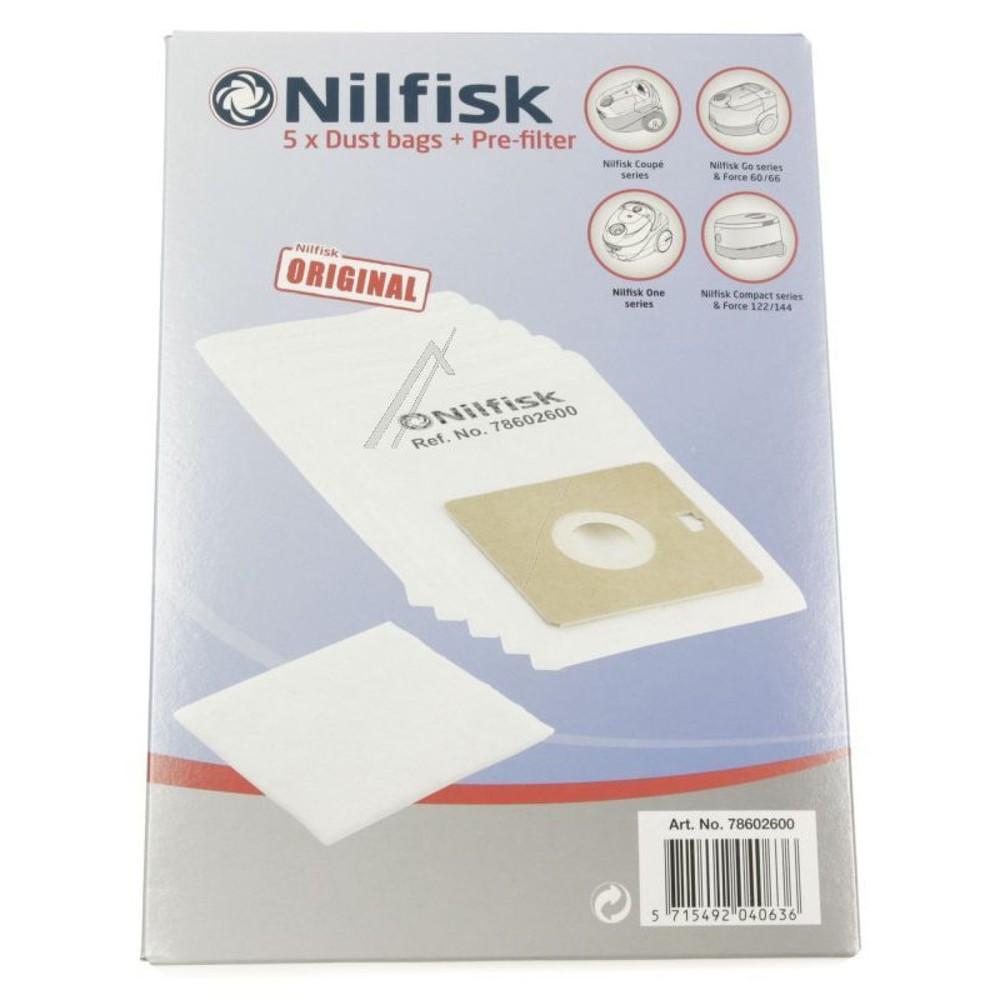 Illustration du produit: Sac à poussière pour aspirateur de bureau Nilfisk® Coupé Neo Energy, 5 pces/UV