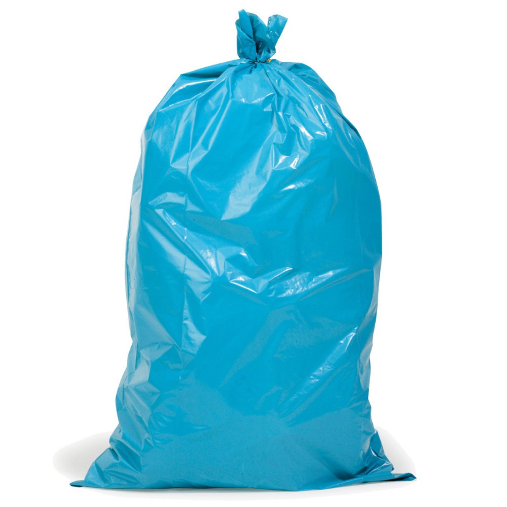 Illustration du produit: Sacs poubelle en PE premium, 120 l, 45 µ, 25 pcs/rouleau, 250 pcs/UV, bleu
