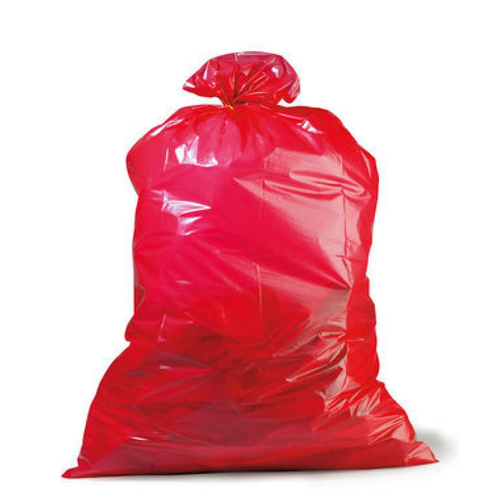 Illustration du produit: Sacs poubelle en PE premium, 120 l, 45 µ, 25 pcs/rouleau, 250 pcs/UV, rouge