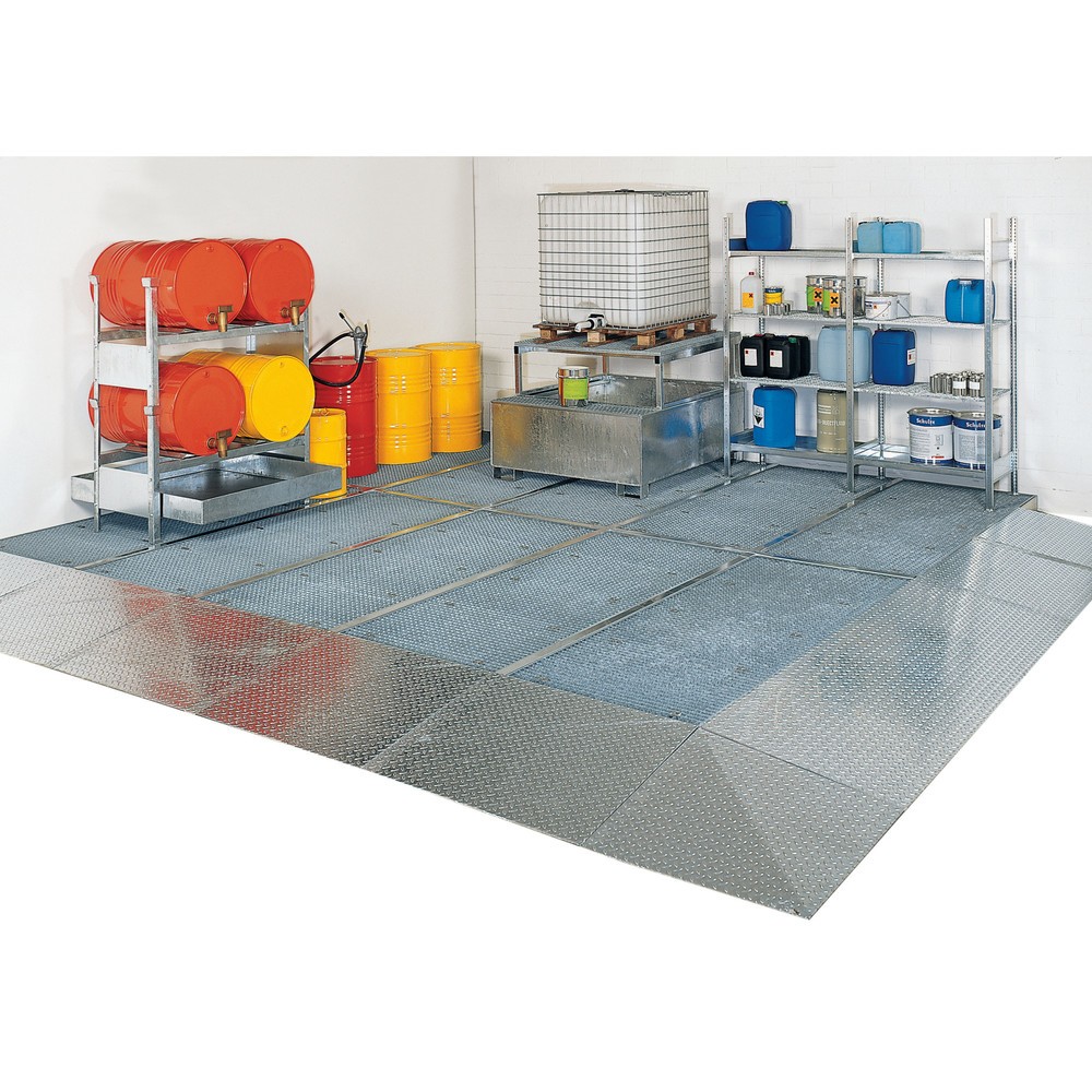 Produktabbildung Nr. 2: SAFE Flach-Auffangwanne aus Stahl, TK 6.500 kg/m², HxBxT 118 x 500 x 500 mm