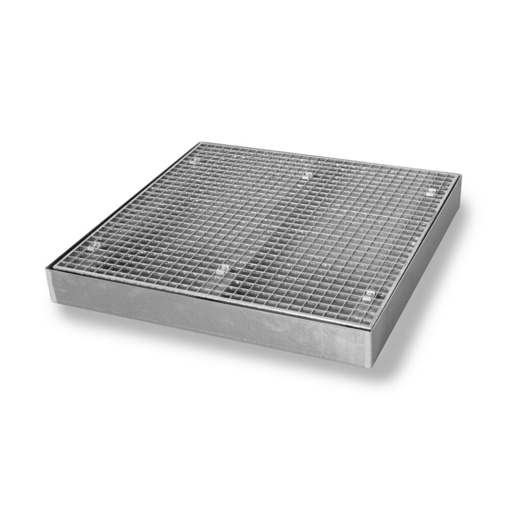 Produktabbildung: SAFE Flach-Auffangwanne aus Stahl, TK 6.500 kg/m², HxBxT 118 x 1.000 x 1.000 mm