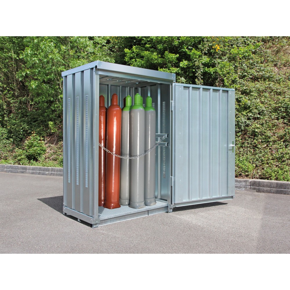 Produktabbildung: SAFE Gasflaschen-Lagercontainer mit Bodenrahmen, HxBxT 2.250 x 1.420 x 1.080 mm