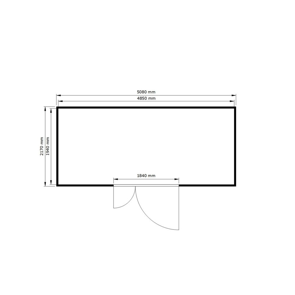 Produktabbildung Nr. 2: SAFE Tank Gefahrstoffcontainer 1700 ALG, isoliert Aussenaufstellung, komplett montiert, kunststoffbeschichtet RAL 9002, Masse aussen 5380x2170x2520 mm, Doppelflügeltür (asymmetrische Teilung), mittig in Breistseite, Lagerfläche 9 m²