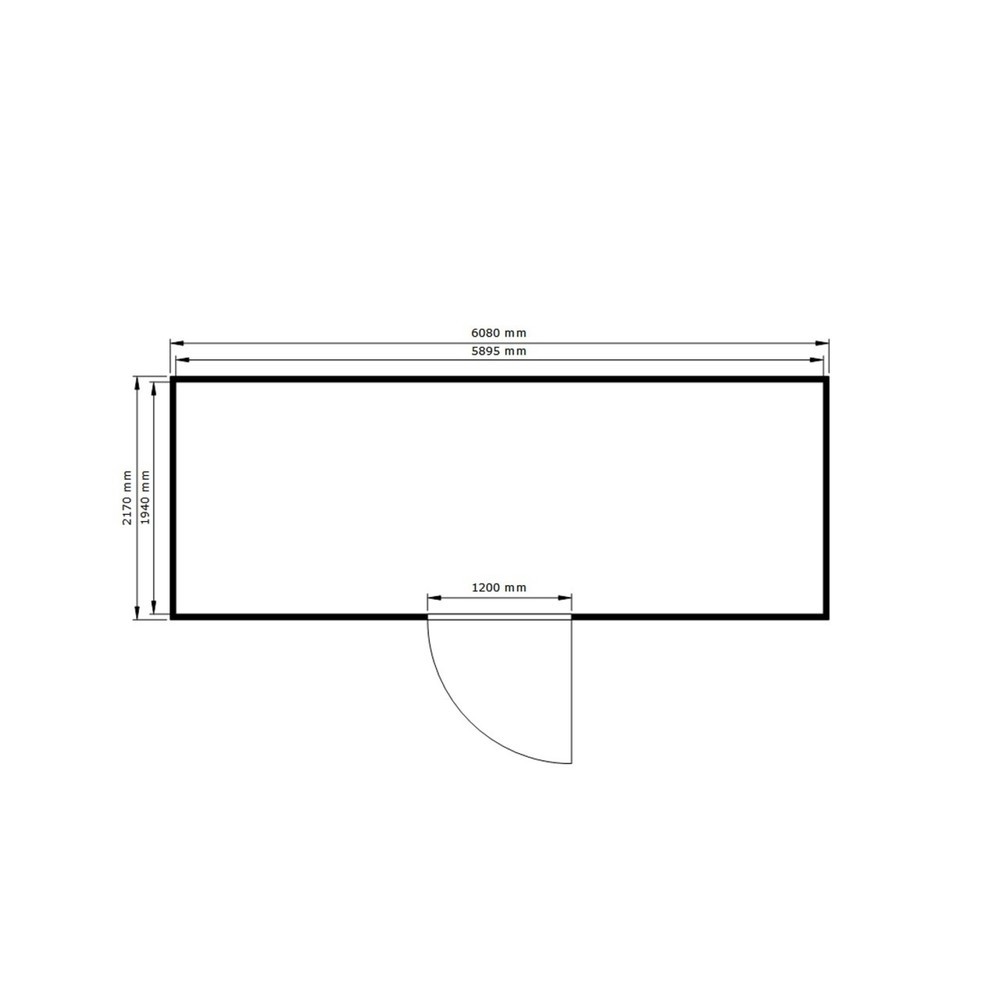 Produktabbildung Nr. 2: SAFE Tank Gefahrstoffcontainer 1900 ALG, isoliert Aussenaufstellung, komplett montiert, kunststoffbeschichtet RAL 9002, Masse aussen 6380x2170x2560 mm, Einzelflügeltür, mittig in Breitseite, Lagerfläche 11 m²