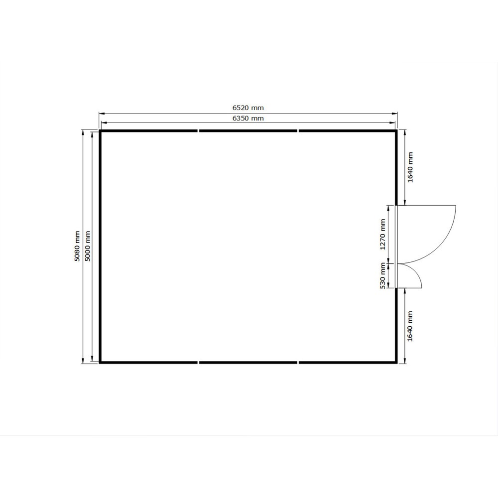 Produktabbildung Nr. 2: SAFE Tank Gefahrstoffcontainer Kombination 5000 ECO, energieeffizient durch bedarfsgerechte Lüftersteuerung, Masse aussen 5380x6520x2300 mm, Doppelflügeltür (asymmetrische Teilung), mittig in der kurzen Seite, Lagerfläche 31 m²