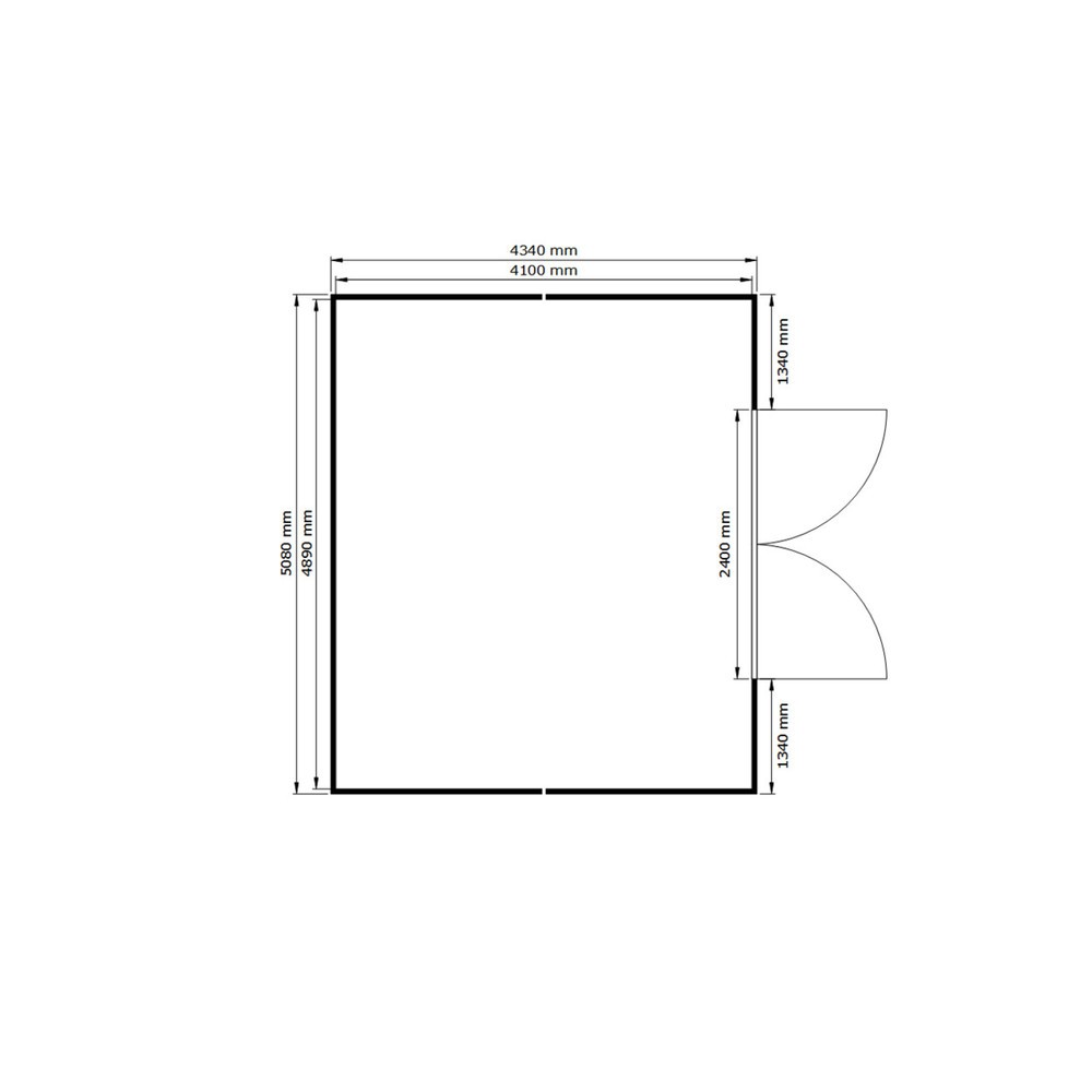 Produktabbildung Nr. 2: SAFE Tank Gefahrstoffcontainer Kombination 4000 WGK 1-3, isoliert, vormontiert, kunststoffbeschichtet RAL 9002, Masse aussen 5080x4340x2520 mm, Doppelflügeltür, mittig in Breitseite, Lagerfläche 20 m²