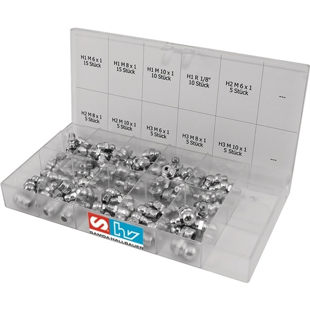 Produktabbildung: SAMOA-HALLBAUER Schmiernippelsortiment 80-tlg