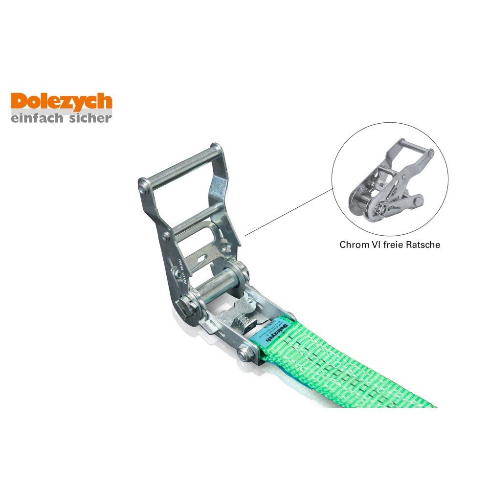 Produktabbildung Nr. 3: Sangle d'arrimage Dolezych DoZurr 2000, avec cliquet à pression et crochet profilé, longueur 4 m