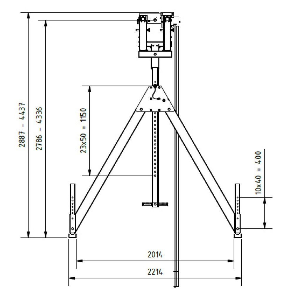 Produktabbildung Nr. 7: SCHILLING Alu-Portalkran mit teilbarem Doppelträger, Einhängepunkt 2.786-4.336 mm, Länge 4.000 mm, TK 2.000 kg