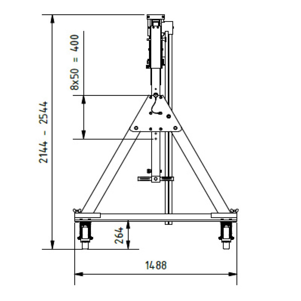 Produktabbildung Nr. 4: SCHILLING Alu-Portalkran mit teilbarem Träger, verfahrbar, Einhängepunkt 1.699-2.099 mm, Länge 4.000 mm, TK 1.500 kg