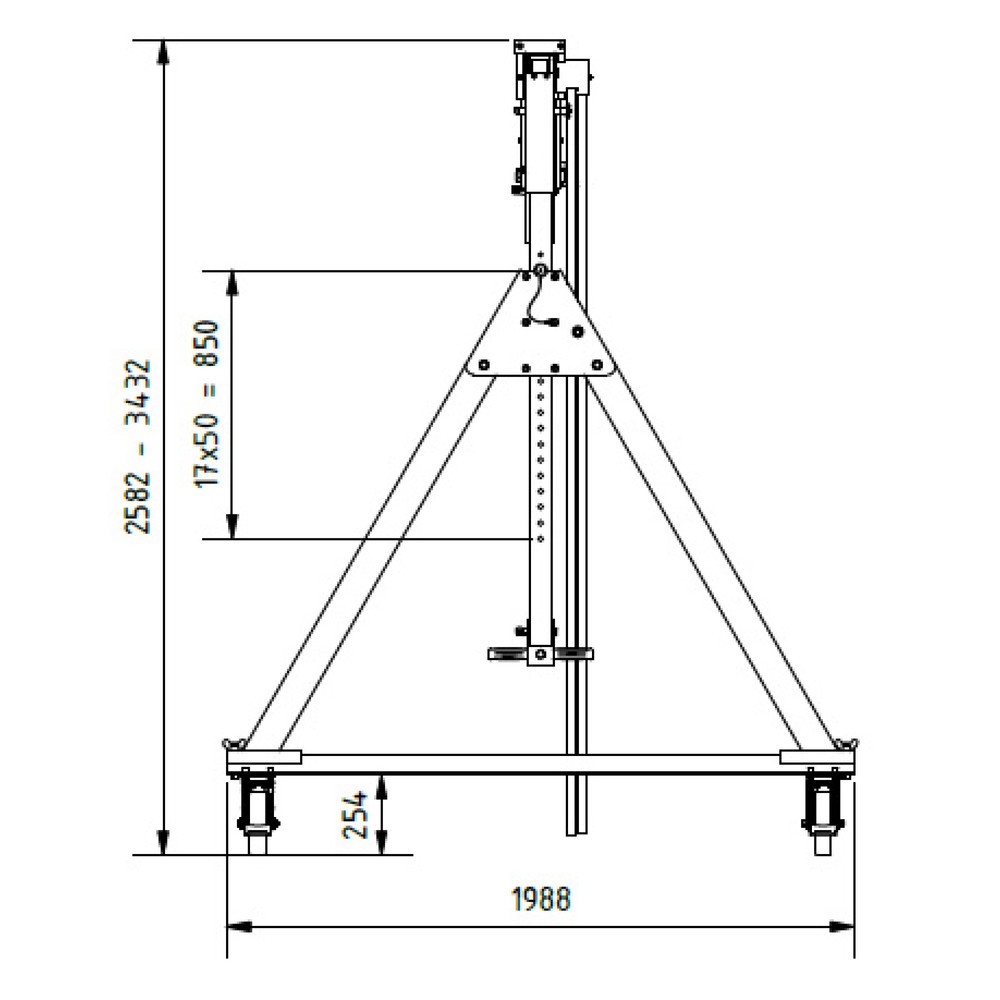 Produktabbildung Nr. 4: SCHILLING Alu-Portalkran mit teilbarem Träger, verfahrbar, Einhängepunkt 2.137-2.987 mm, Länge 4.000 mm, TK 1.500 kg
