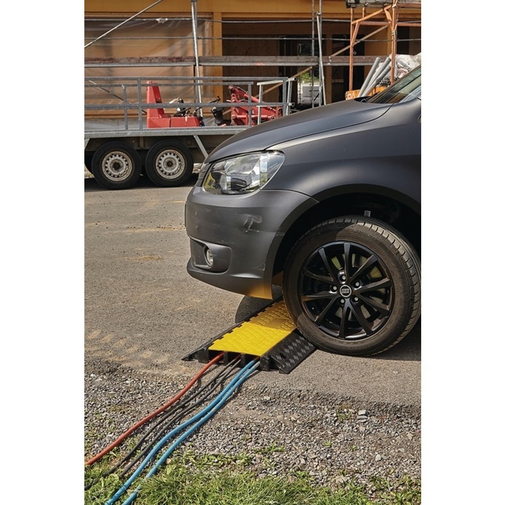 Produktabbildung Nr. 2: Schlauch- und Kabelbrücke, Gummi schwarz/gelb, L900xB500xH70mm, 3 Kanäle
