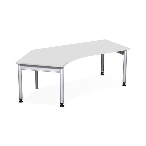 Schreibtisch Profi, 4-Fuß höhenverstellbar, Freiform 135°