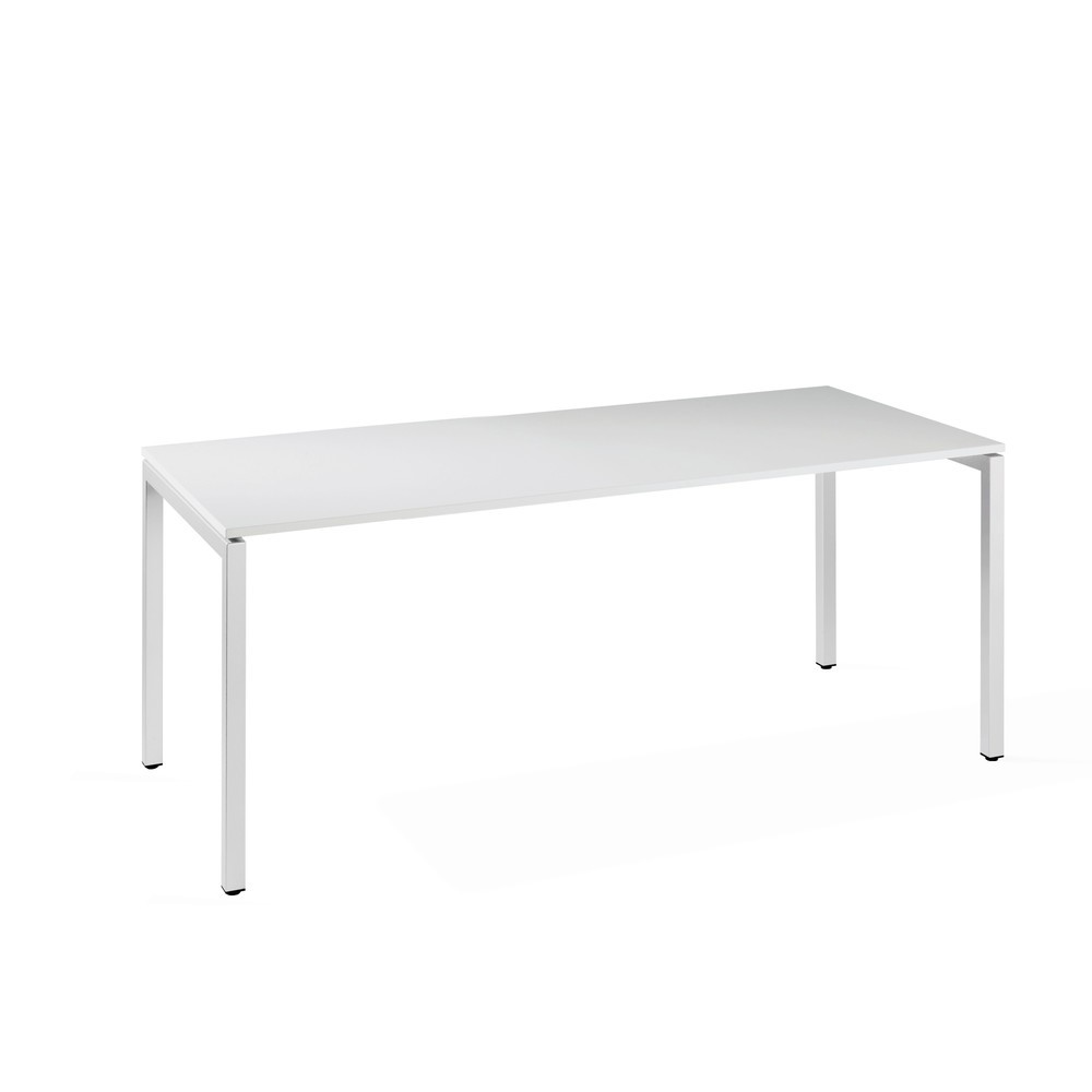 Produktabbildung: HEMMDAL Büro-Schreibtisch Simplify, 4-Fuss Gestell, BxT 1.800 x 800 mm, weiss