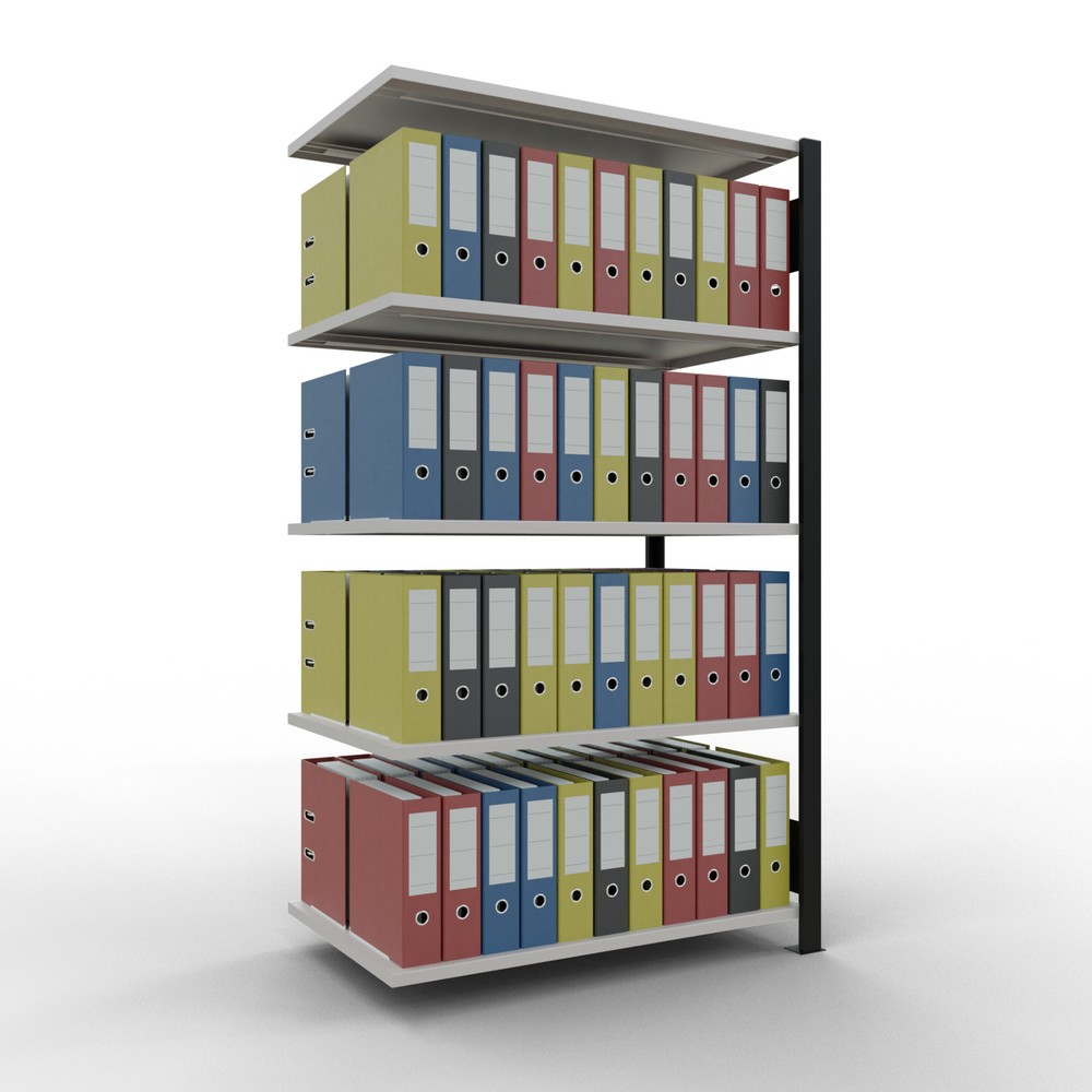 Produktabbildung Nr. 2: SCHULTE Aktenregal AF, doppelseitig, ohne Mittelanschläge, FL 150 kg, schwarz, HxBxT 1.800 x 1.000 x 600 mm