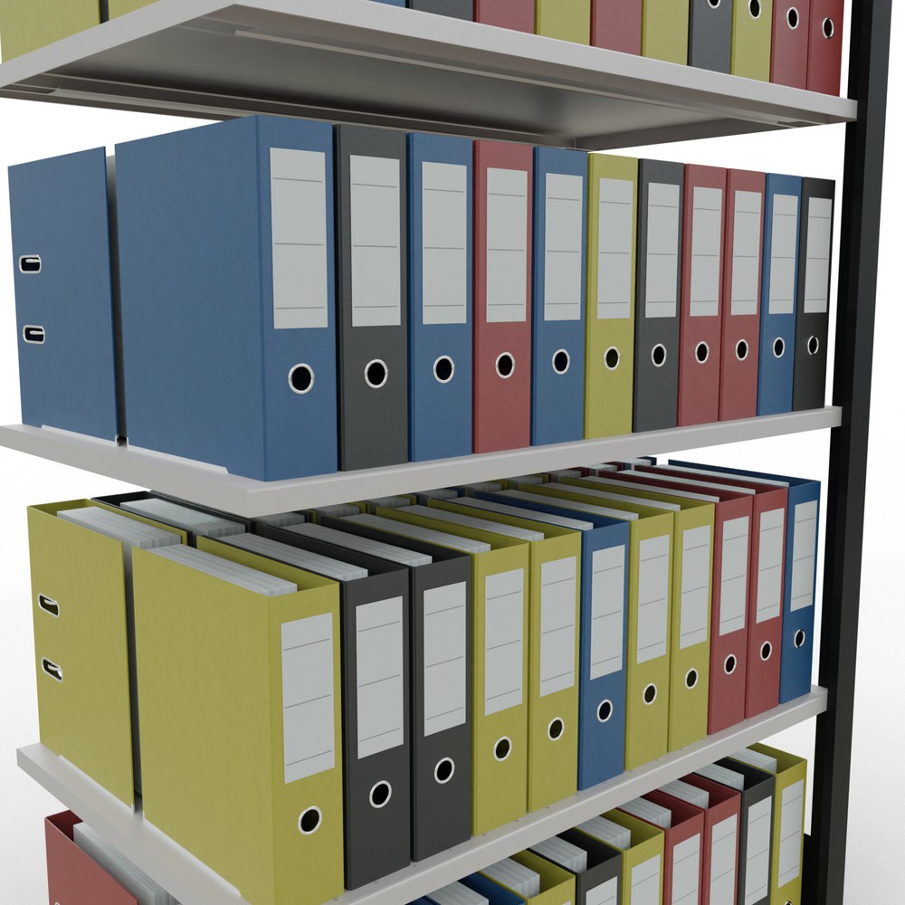 Produktabbildung Nr. 3: SCHULTE Aktenregal AF, doppelseitig, ohne Mittelanschläge, FL 150 kg, schwarz, HxBxT 1.800 x 1.000 x 600 mm