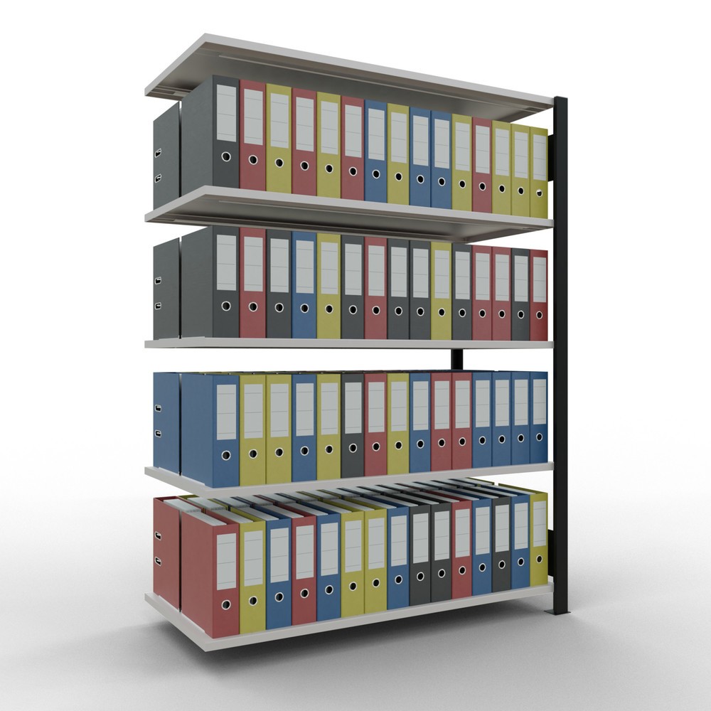 Produktabbildung Nr. 2: SCHULTE Aktenregal AF, doppelseitig, ohne Mittelanschläge, FL 150 kg, schwarz, HxBxT 1.800 x 1.300 x 600 mm