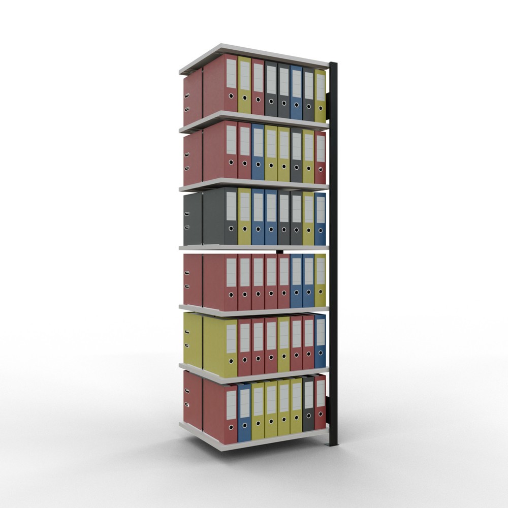 Produktabbildung Nr. 2: SCHULTE Aktenregal AF, doppelseitig, ohne Mittelanschläge, FL 150 kg, schwarz, HxBxT 2.300 x 750 x 600 mm