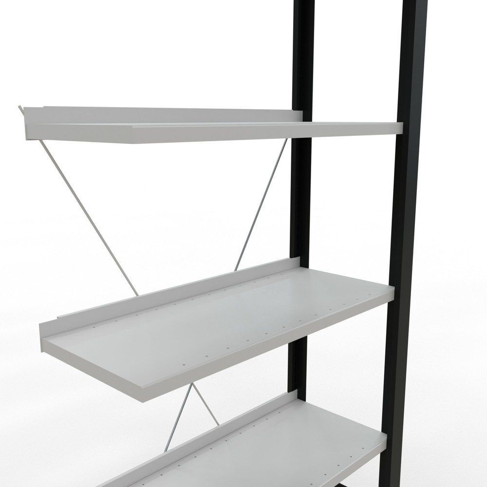 Produktabbildung Nr. 4: SCHULTE Aktenregal AF, einseitig, mit Endanschlägen, FL 85 kg, schwarz, HxBxT 2.000 x 750 x 300 mm