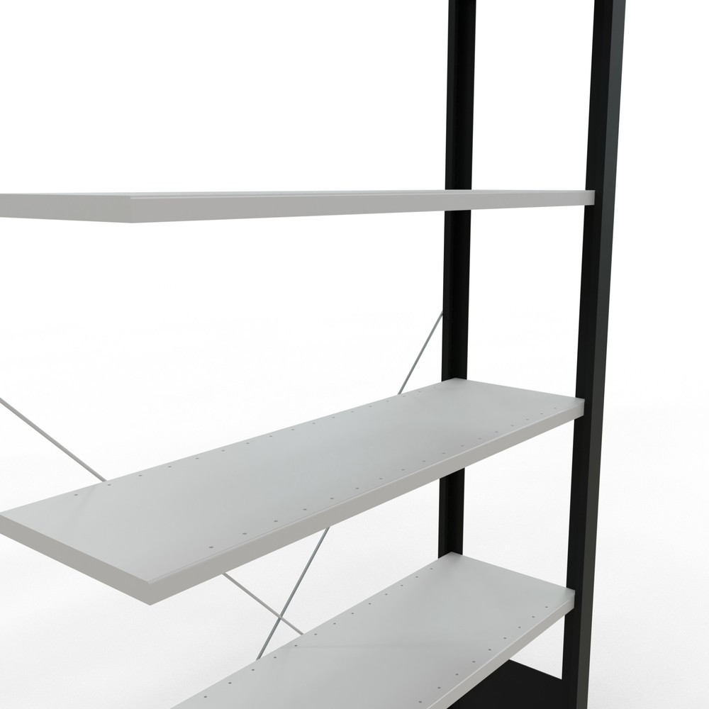 Produktabbildung Nr. 4: SCHULTE Aktenregal AF, einseitig, ohne Endanschläge, FL 85 kg, schwarz, HxBxT 2.000 x 1.000 x 300 mm