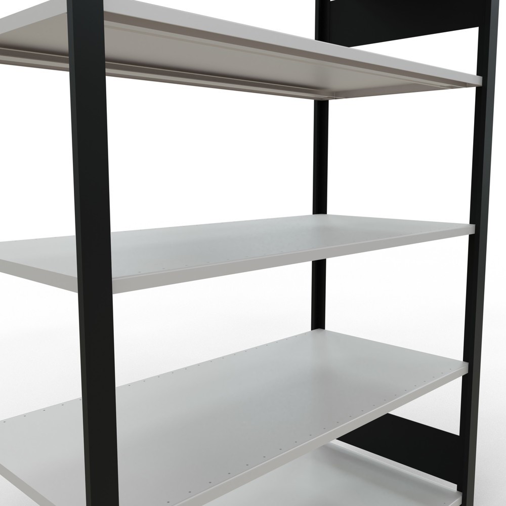 Produktabbildung Nr. 4: SCHULTE Aktenregal GF, doppelseitig, ohne Mittelanschläge, FL 150 kg, schwarz, HxBxT 1.800 x 1.300 x 600 mm