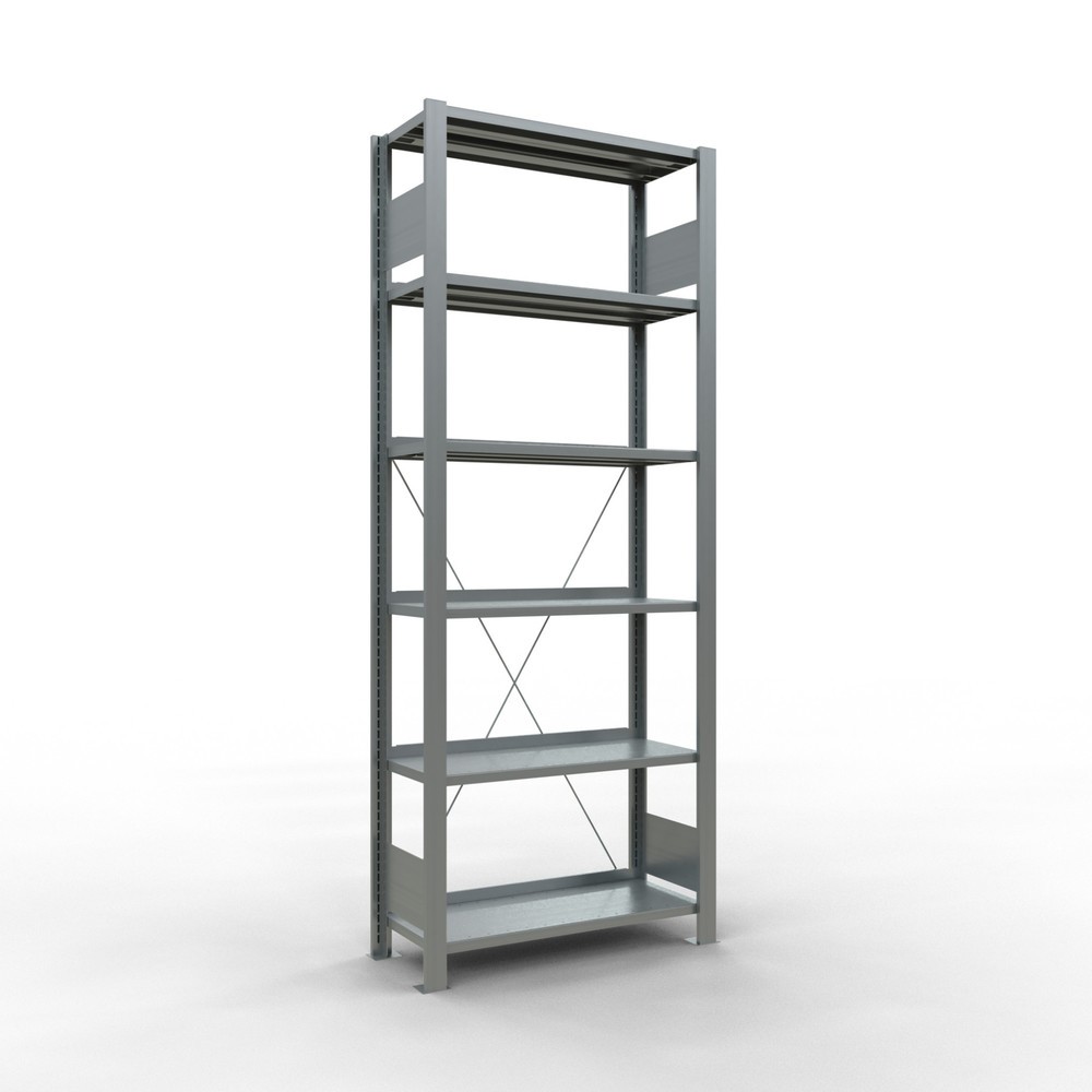 Produktabbildung: SCHULTE Aktenregal GF, einseitig, mit Endanschlägen, FL 85 kg, HxBxT 2.000 x 750 x 300 mm