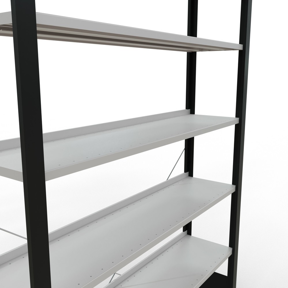 Produktabbildung Nr. 4: SCHULTE Aktenregal GF, einseitig, mit Endanschlägen, FL 85 kg, schwarz, HxBxT 2.300 x 1.300 x 300 mm