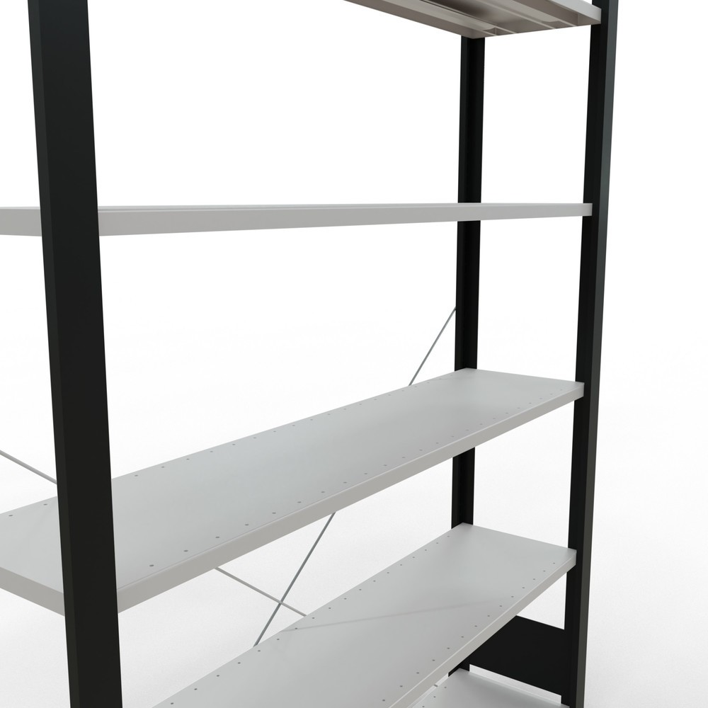 Produktabbildung Nr. 4: SCHULTE Aktenregal GF, einseitig, ohne Endanschläge, FL 85 kg, schwarz, HxBxT 2.000 x 1.300 x 300 mm
