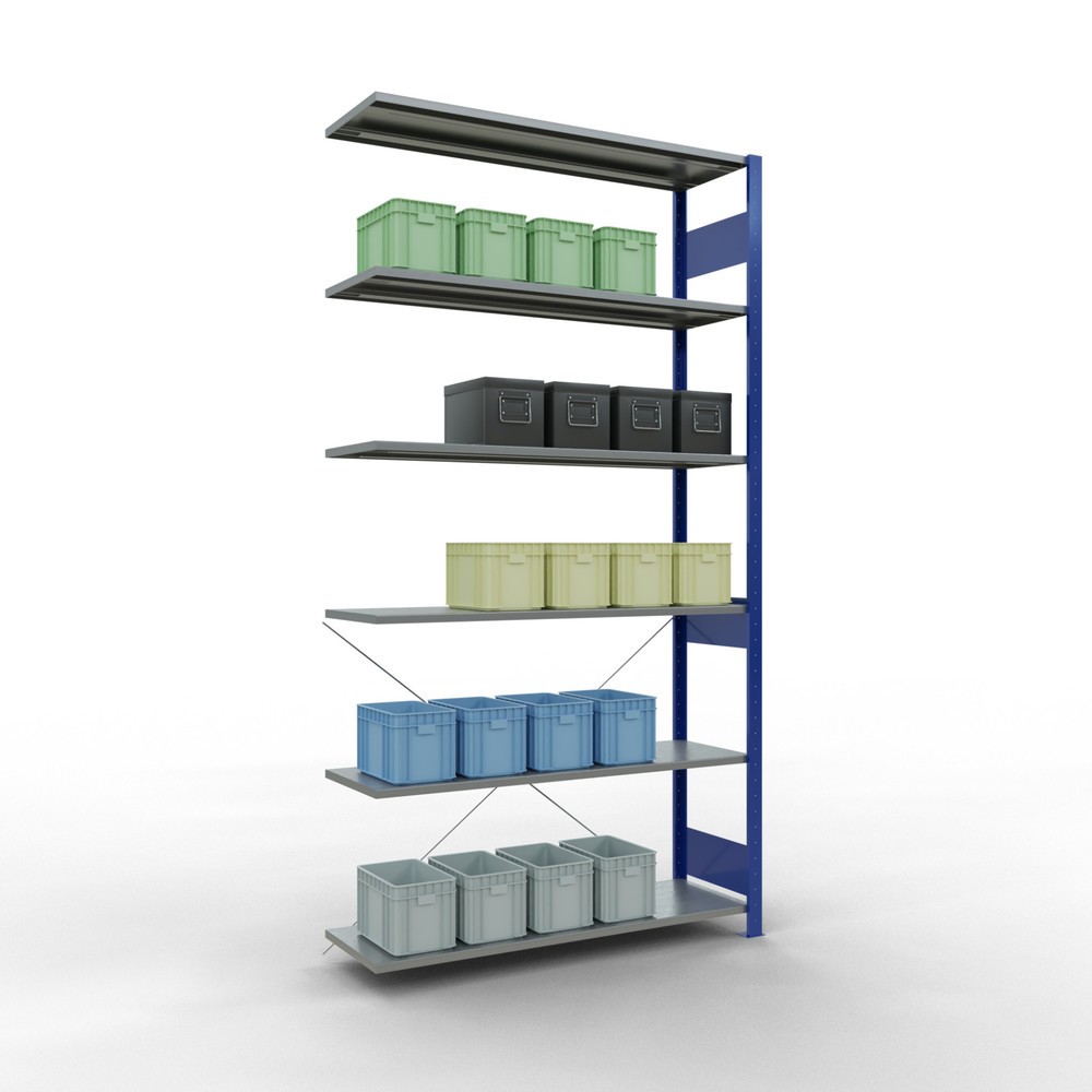 Produktabbildung Nr. 3: SCHULTE Fachbodenregal, AF, enzianblau/verzinkt, FL 150 kg, HxBxT 2.500 x 1.300 x 400 mm