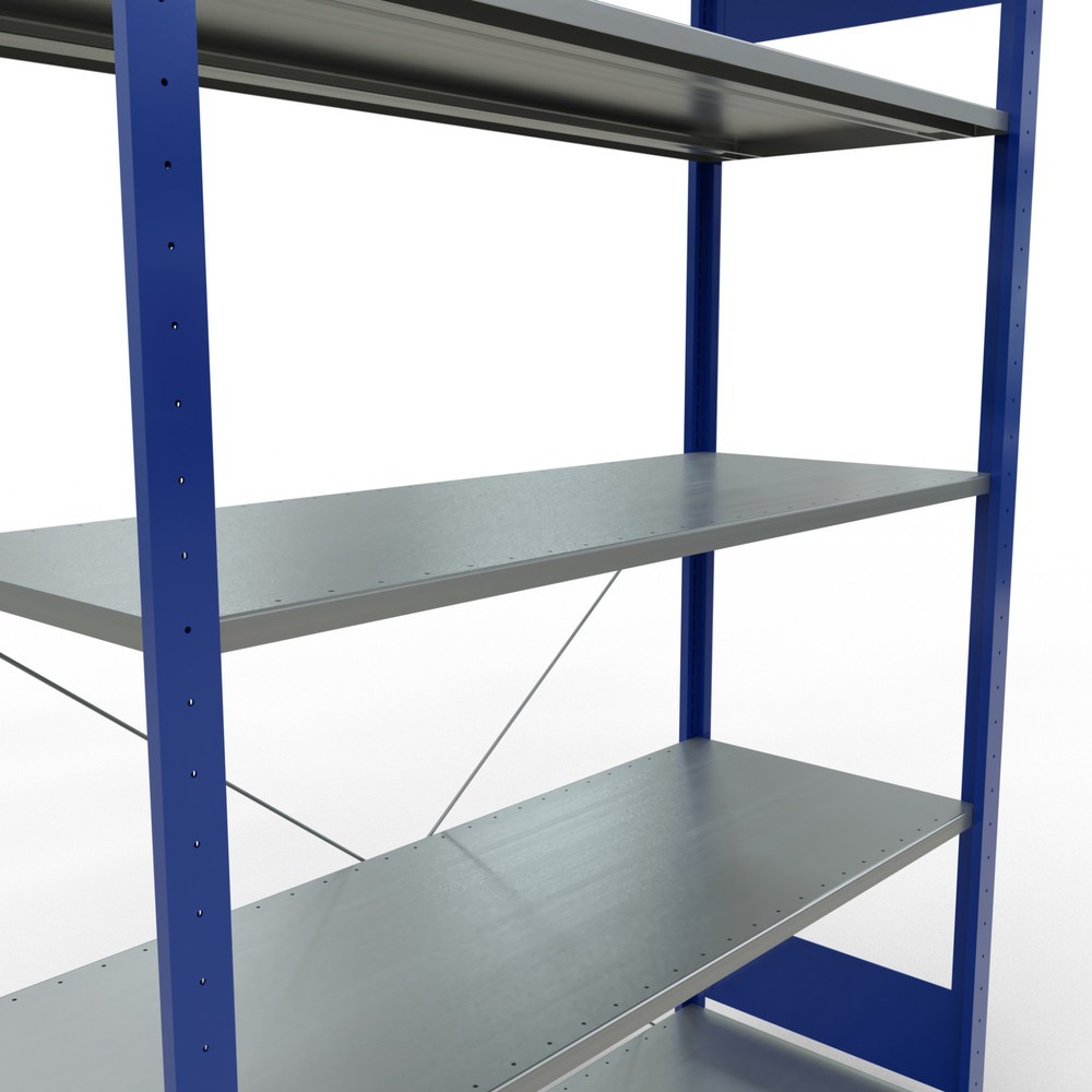 Produktabbildung Nr. 5: SCHULTE Fachbodenregal enzianblau/verzinkt mit 5 Stahlblechböden, Fachlast 150 kg, HxBxT 2.000 x 1.360 x 536 mm