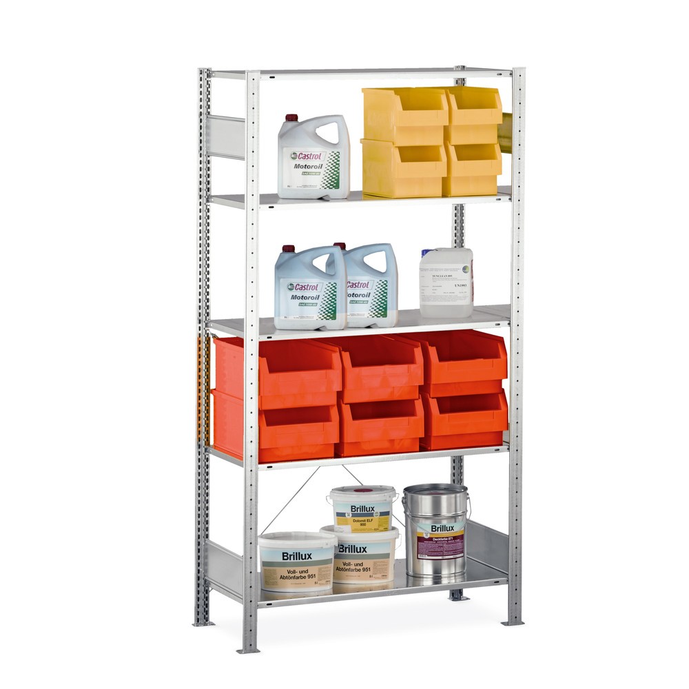 Produktabbildung: SCHULTE Fachbodenregal enzianblau/lichtgrau mit 6 Stahlblechböden, Fachlast 150 kg, HxBxT 2.000 x 1.360 x 536 mm