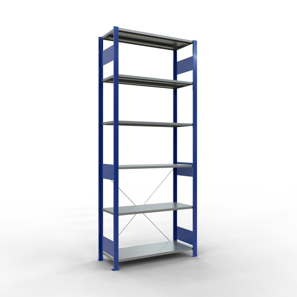Produktabbildung Nr. 1: SCHULTE Fachbodenregal enzianblau/verzinkt, Fachlast 150 kg, HxBxT 2.500 x 1.060 x 436 mm