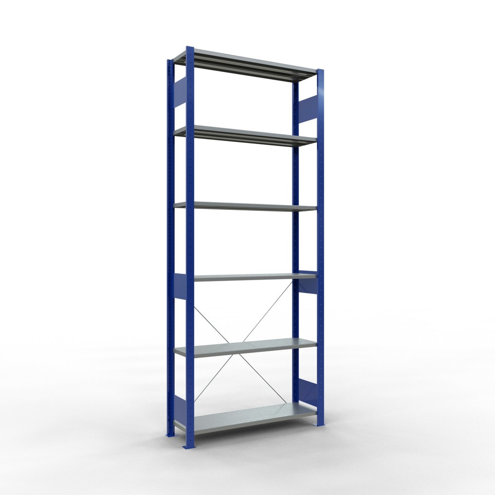 Produktabbildung Nr. 1: SCHULTE Fachbodenregal enzianblau/verzinkt, Fachlast 150 kg, HxBxT 2.500 x 1.060 x 336 mm