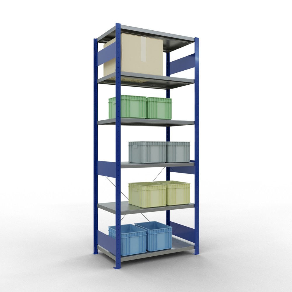 Produktabbildung Nr. 3: SCHULTE Fachbodenregal enzianblau/verzinkt, Fachlast 330 kg, HxBxT 2.500 x 1.060 x 636 mm