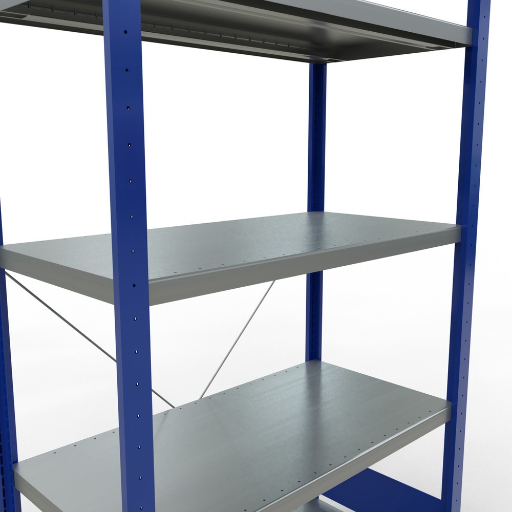Produktabbildung Nr. 5: SCHULTE Fachbodenregal enzianblau/verzinkt mit 5 Stahlblechböden, Fachlast 330 kg, HxBxT 2.000 x 1.060 x 536 mm